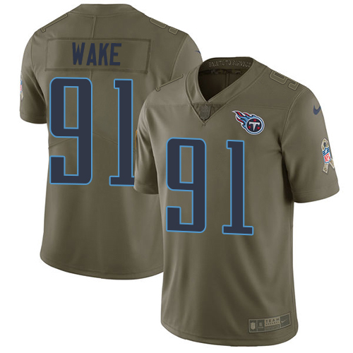 Tennessee Titans #91 Cameron Wake Olive Men's Stitched Limited 2017 Salute to Service Jersey Men's