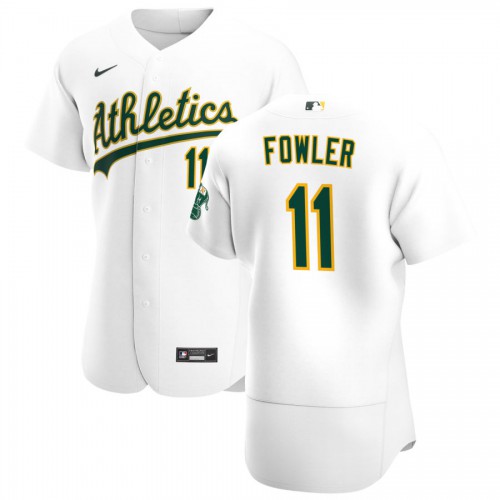 Oakland Oakland Athletics #11 Dustin Fowler Men's White Home 2020 Authentic Player Jersey Men's