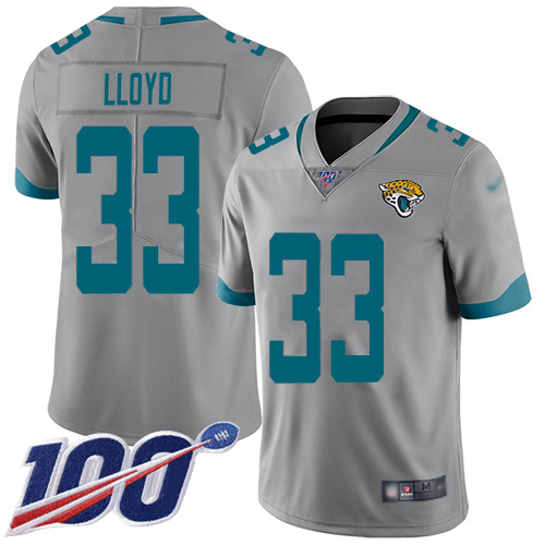 Jaguars #33 Devin Lloyd Silver Men's Stitched Limited Inverted Legend 100th Season Jersey