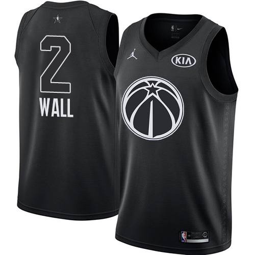 Washington Wizards #2 John Wall Black Jordan Swingman 2018 All-Star Game Jersey Mens