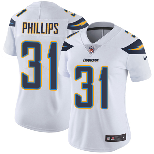 Los Angeles Chargers #31 Adrian Phillips White Women's Stitched Vapor Untouchable Limited Jersey Womens