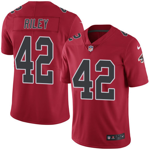 Atlanta Falcons #42 Duke Riley Red Youth Stitched Limited Rush Jersey Youth