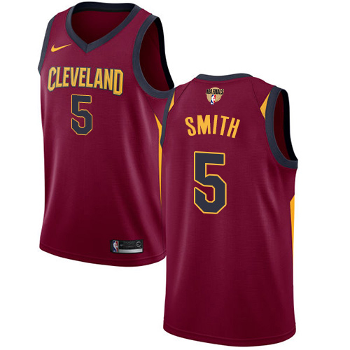 Cleveland Cavaliers #5 J.R. Smith Red Icon Edition The Finals Patch Swingman Jersey Mens