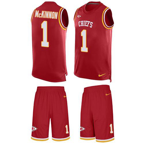 Chiefs #1 Jerick McKinnon Red Team Color Men's Stitched Limited Tank Top Suit Jersey