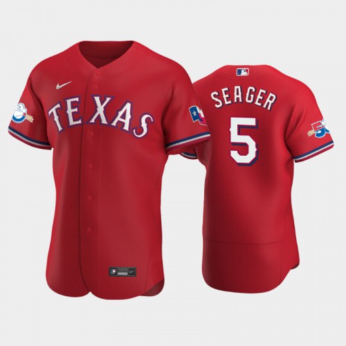 Texas Texas Rangers #5 Corey Seager Authentic 50th Anniversary Men's Alternate Jersey - Red Men's