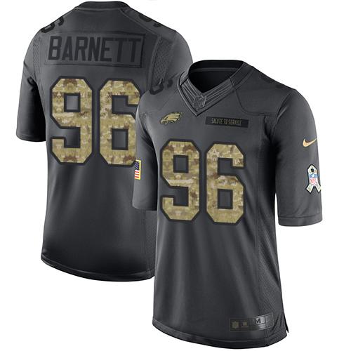 Philadelphia Eagles #96 Derek Barnett Black Men's Stitched Limited 2016 Salute To Service Jersey Men's
