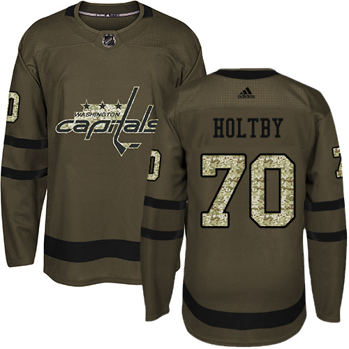 Adidas Washington Capitals #70 Braden Holtby Green Salute to Service Stitched Youth Jersey Youth
