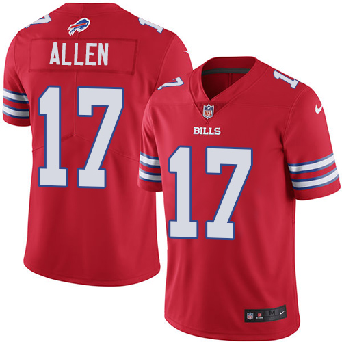 Bills #17 Josh Allen Red Youth Stitched Limited Rush Jersey