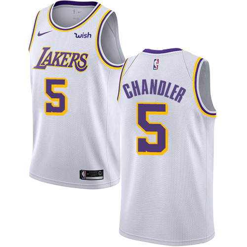 Los Angeles Lakers #5 Tyson Chandler White Swingman Association Edition Jersey Mens