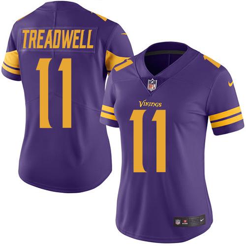 Minnesota Vikings #11 Laquon Treadwell Purple Women's Stitched Limited Rush Jersey Womens