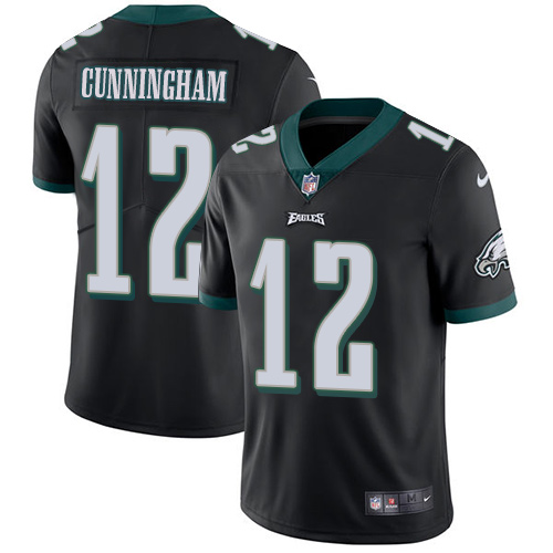 Philadelphia Eagles #12 Randall Cunningham Black Alternate Youth Stitched Vapor Untouchable Limited Jersey Youth