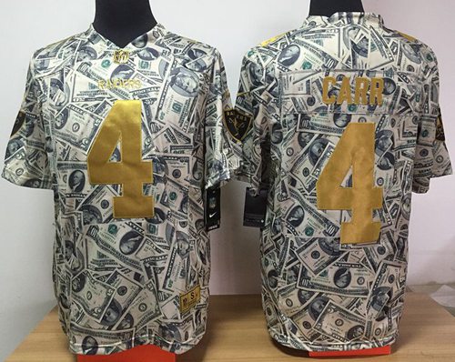 Raiders #4 Derek Carr Dollar Fashion Men's Stitched Elite Jersey