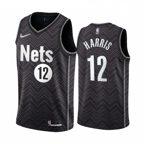 Brooklyn Brooklyn Nets #12 Joe Harris Black Swingman 2020-21 Earned Edition Jersey Mens