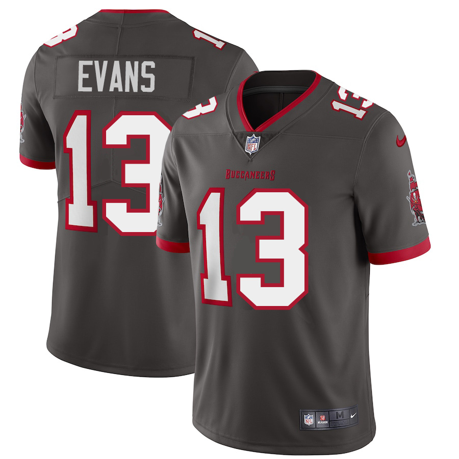 Tampa Bay Buccaneers #13 Mike Evans Men's Pewter Alternate Vapor Limited Jersey