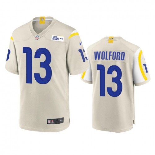 Los Angeles Los Angeles Rams #13 John Wolford Men's Game Jersey - Bone Men's