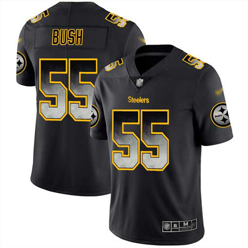 Pittsburgh Steelers #55 Devin Bush Black Men's Stitched Vapor Untouchable Limited Smoke Fashion Jersey Men's