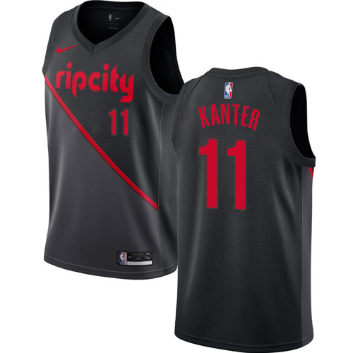 Portland Trail Blazers #11 Enes Kanter Black Youth Swingman City Edition 2018/19 Jersey Youth
