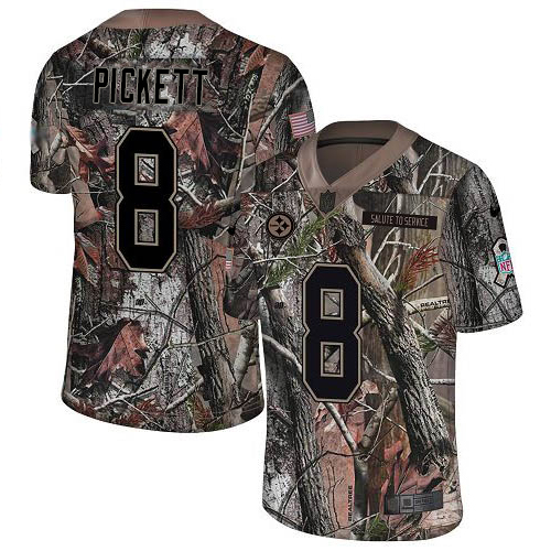 Steelers #8 Kenny Pickett Camo Youth Stitched Limited Rush Realtree Jersey