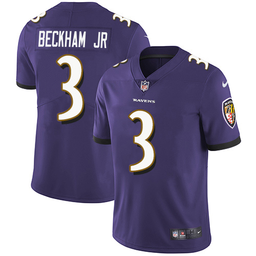 Ravens #3 Odell Beckham Jr. Purple Team Color Youth Stitched Vapor Untouchable Limited Jersey