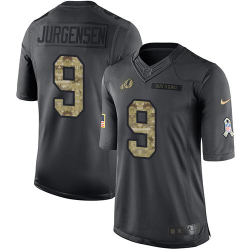 Washington Commanders #9 Sonny Jurgensen Black Men's Stitched Limited 2016 Salute to Service Jersey Men's