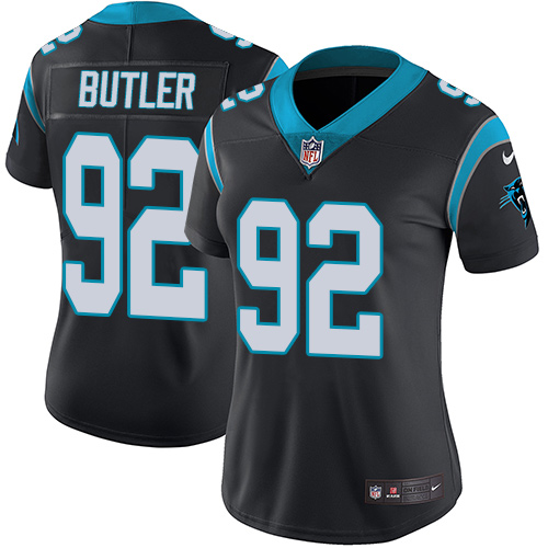 Carolina Panthers #92 Vernon Butler Black Team Color Women's Stitched Vapor Untouchable Limited Jersey Womens