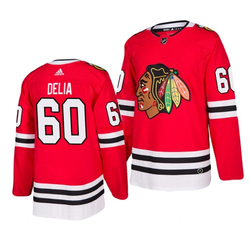 Chicago Chicago Blackhawks #60 Collin Delia 2019-20 Adidas Authentic Home Red Stitched Jersey Men's