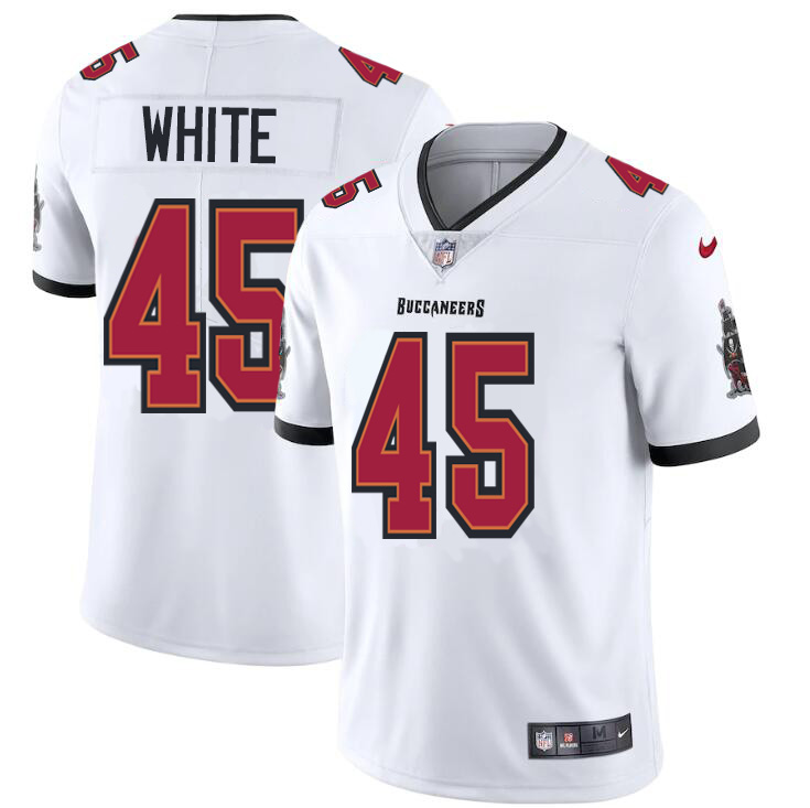 Tampa Bay Buccaneers #45 Devin White Men's White Vapor Limited Jersey