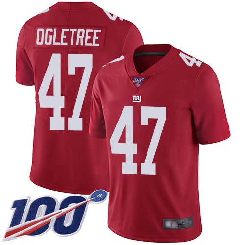New York Giants #47 Alec Ogletree Red Alternate Men's Stitched 100th Season Vapor Limited Jersey Men's