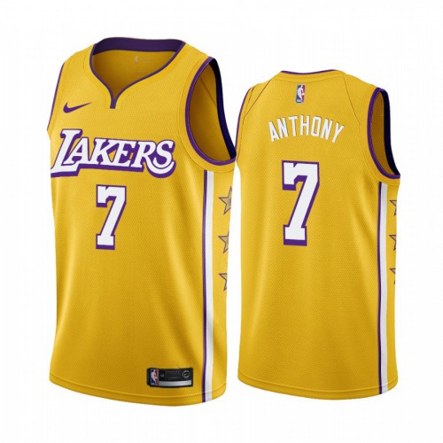 Los Angeles Lakers #7 Carmelo Anthony Womens Unveil 2019-20 City Edition Swingman Jersey Yellow Womens