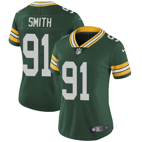 Green Bay Packers #91 Preston Smith Green Team Color Women's Stitched Vapor Untouchable Limited Jersey Womens