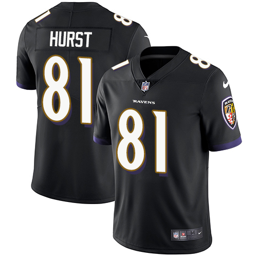 Baltimore Ravens #81 Hayden Hurst Black Alternate Men's Stitched Vapor Untouchable Limited Jersey Men's