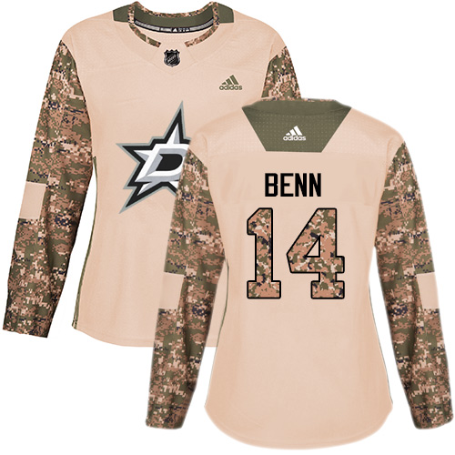 Adidas Dallas Stars #14 Jamie Benn Camo Authentic 2017 Veterans Day Women's Stitched Jersey Womens