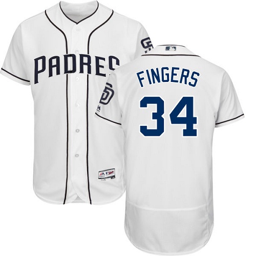 San Diego Padres #34 Rollie Fingers White Flexbase Authentic Collection Stitched Jersey Men's