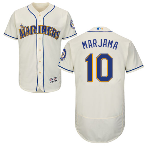 Seattle Mariners #10 Mike Marjama Cream Flexbase Authentic Collection Stitched Jersey Men's