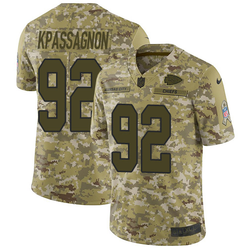 Kansas City Chiefs #92 Tanoh Kpassagnon Camo Men's Stitched Limited 2018 Salute To Service Jersey Men's