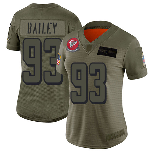 Atlanta Falcons #93 Allen Bailey Camo Women's Stitched Limited 2019 Salute To Service Jersey Womens