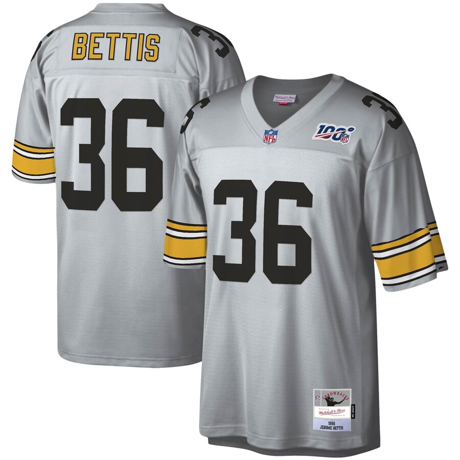 Pittsburgh Steelers #36 Jerome Bettis Mitchell & Ness 100 Retired Player Platinum Jersey