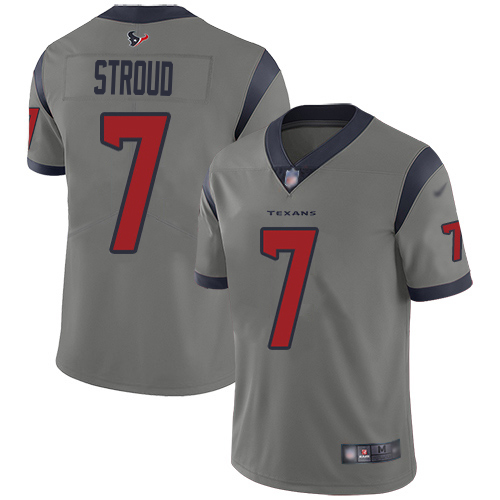 Texans #7 C.J. Stroud Gray Men's Stitched Limited Inverted Legend Jersey