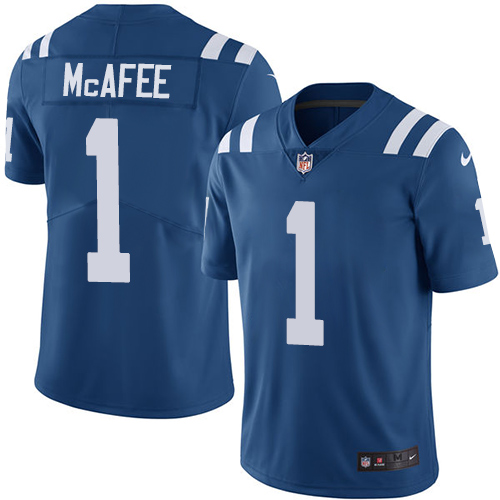 Indianapolis Colts #1 Pat McAfee Royal Blue Team Color Men's Stitched Vapor Untouchable Limited Jersey Men's