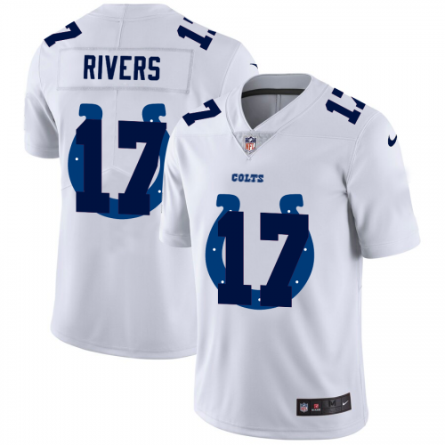 Indianapolis Indianapolis Colts #17 Philip Rivers White Men's Team Logo Dual Overlap Limited Jersey Men's