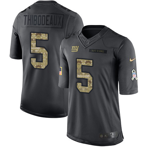 Giants #5 Kayvon Thibodeaux Black Men's Stitched Limited 2016 Salute To Service Jersey