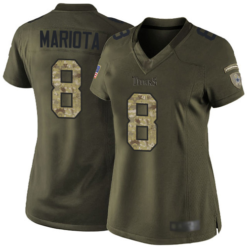 Tennessee Titans #8 Marcus Mariota Green Women's Stitched Limited 2015 Salute to Service Jersey Womens