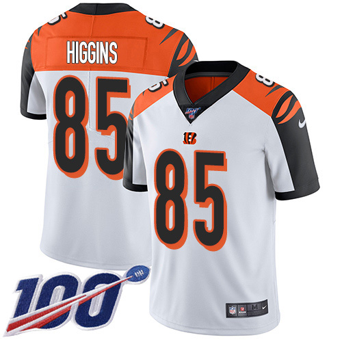 Bengals #85 Tee Higgins White Men's Stitched 100th Season Vapor Untouchable Limited Jersey