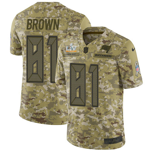 Tampa Bay Buccaneers #81 Antonio Brown Camo Men's Super Bowl LV Bound Stitched Limited 2018 Salute To Service Jersey Men's