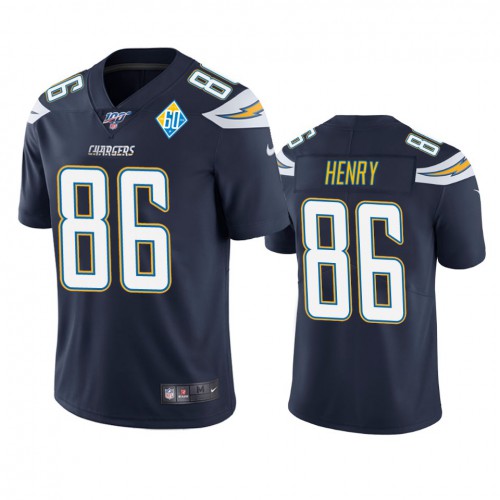 Los Angeles Los Angeles Chargers #86 Hunter Henry Navy 60th Anniversary Vapor Limited Jersey Men's