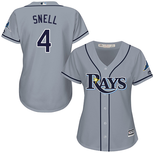 Tampa Bay Rays #4 Blake Snell Grey Road Women's Stitched Jersey Womens