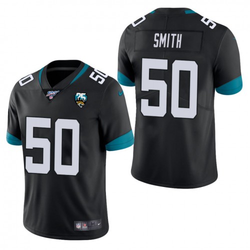 Jacksonville Jaguars #50 Telvin Smith Black 25th Anniversary Vapor Limited Stitched 100th Season Jersey Men's