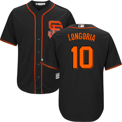 San Francisco Giants #10 Evan Longoria Black New Cool Base Alternate Stitched Jersey Men's