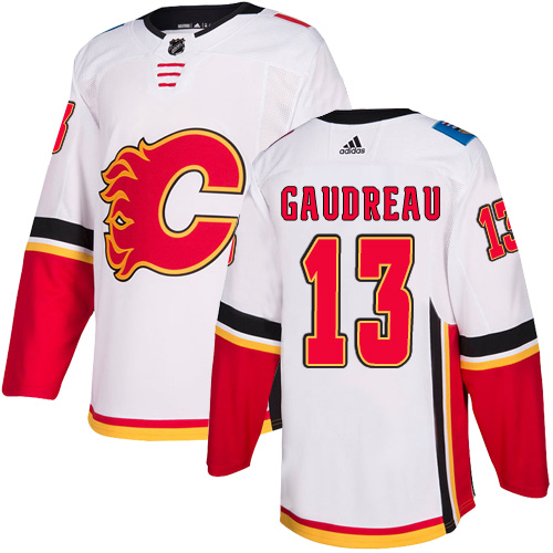 Adidas Calgary Flames #13 Johnny Gaudreau White Road Authentic Stitched Youth Jersey Youth