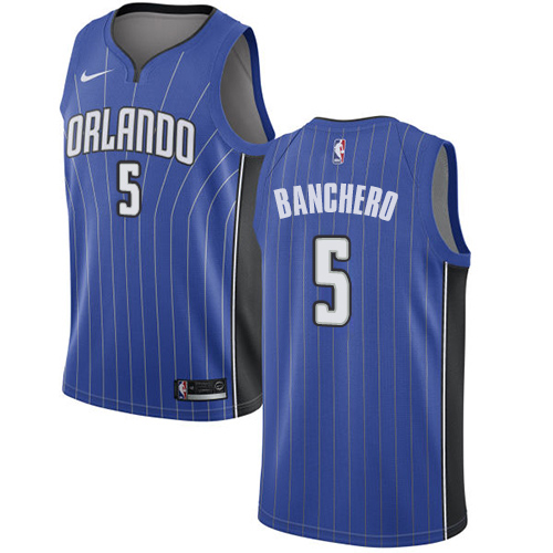 Orlando Magic #5 Paolo Banchero Royal Swingman Icon Edition Jersey Mens